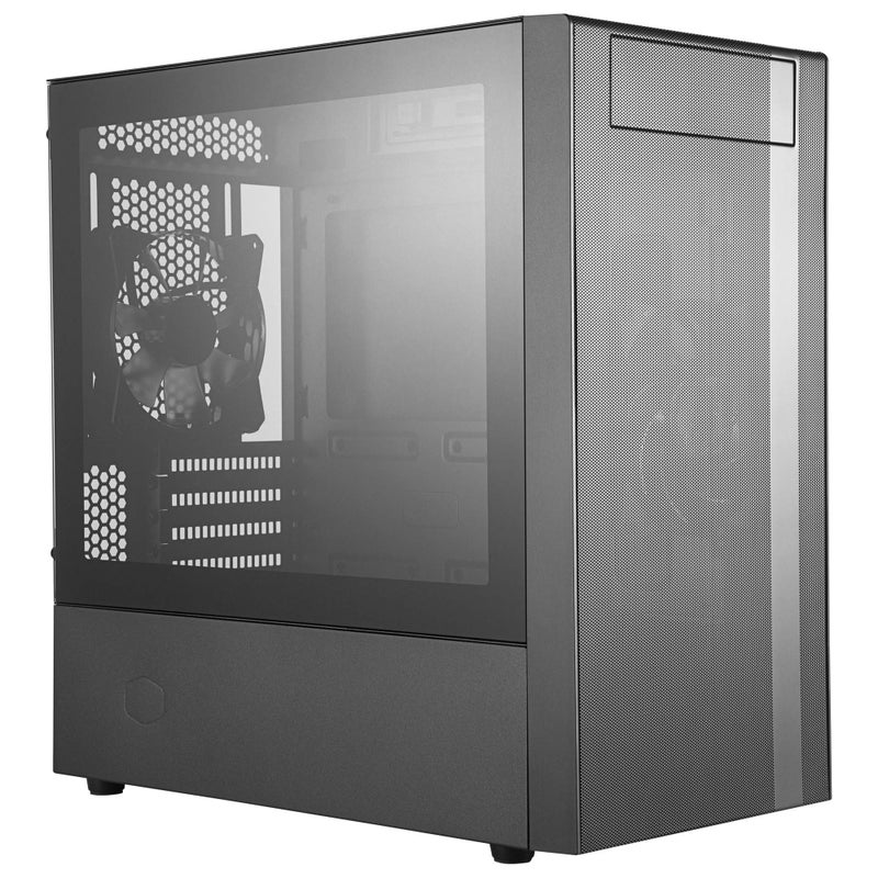 Cooler Master MasterBox NR400 MicroATX Tower with Front Mesh Ventilation Minimal Design Tempered Glass Side Panel and Single Headset Jack