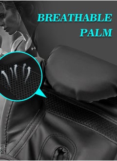Generic Adult Training Boxing Gloves Made of PU Material,A Gift for Sports Enthusiasts,Suitable for Boxing Training and Other Sports Training(Obsidian Black)  - Image 3