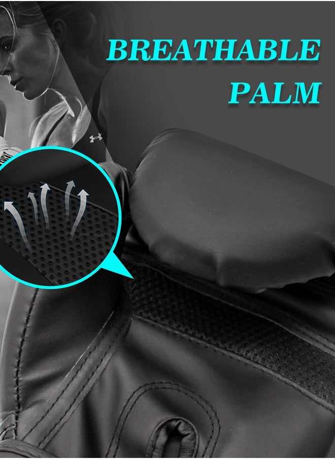 Generic Adult Training Boxing Gloves Made of PU Material,A Gift for Sports Enthusiasts,Suitable for Boxing Training and Other Sports Training(Obsidian Black)  - Image 3