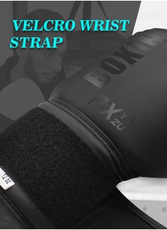 Generic Adult Training Boxing Gloves Made of PU Material,A Gift for Sports Enthusiasts,Suitable for Boxing Training and Other Sports Training(Obsidian Black)  - Image 4