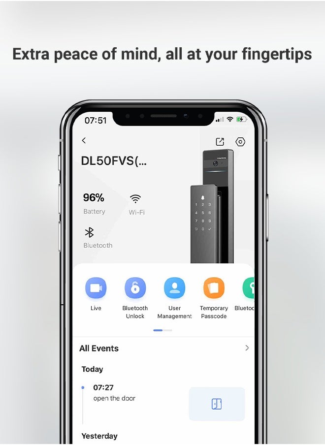 Smart Lock DL50fvs 8-in-1 Keyless Entry Door Lock 3d Face Recognition Door Lock Built-in 8gb Storage 2-meter Night Vision Active Intercom（5085 mortise）