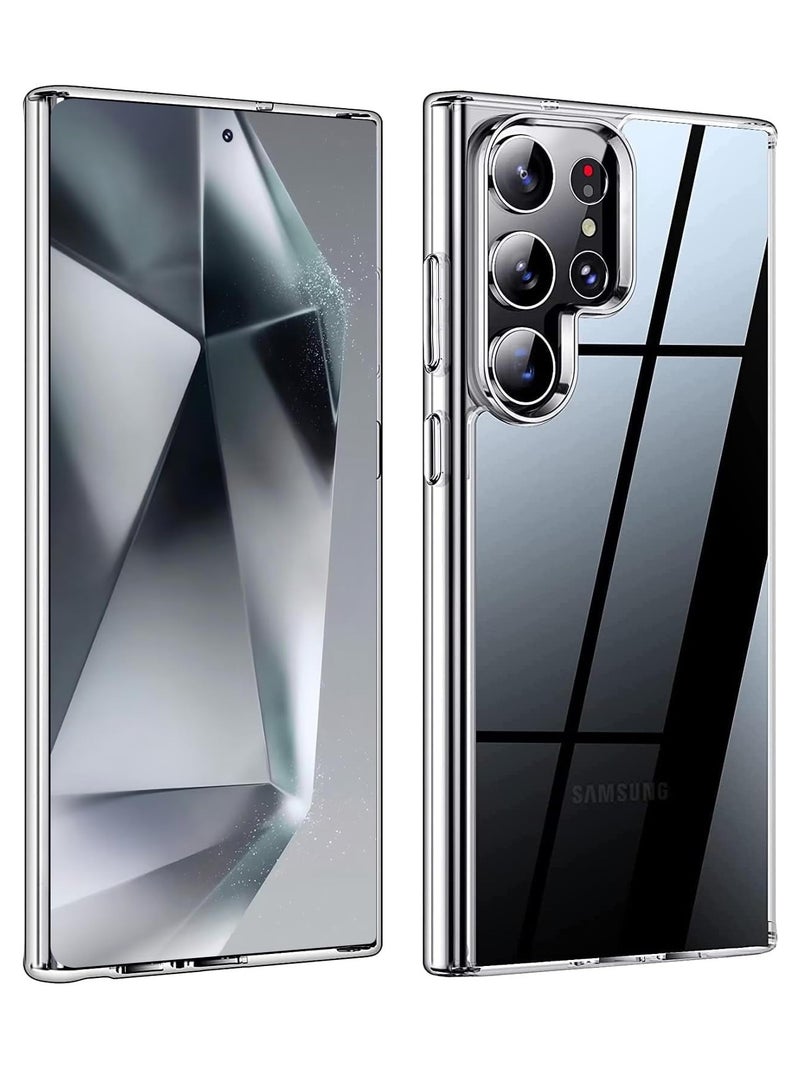 Tersely Hybrid Clear Crystal Case Compatible with Samsung Galaxy S24 Ultra - TPU + Polycarbonate Technology, Anti-Yellowing, Wireless Charging Compatible, Protective Case, Shockproof Bumper Cover - Image 1