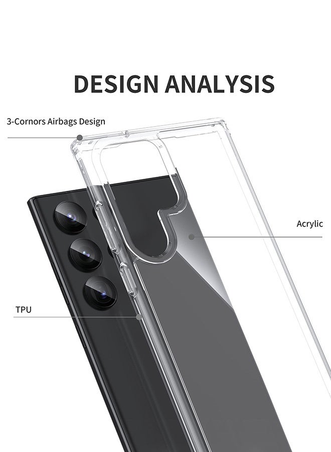 Tersely Hybrid Clear Crystal Case Compatible with Samsung Galaxy S24 Ultra - TPU + Polycarbonate Technology, Anti-Yellowing, Wireless Charging Compatible, Protective Case, Shockproof Bumper Cover - Image 2