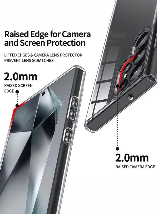 Tersely Hybrid Clear Crystal Case Compatible with Samsung Galaxy S24 Ultra - TPU + Polycarbonate Technology, Anti-Yellowing, Wireless Charging Compatible, Protective Case, Shockproof Bumper Cover - Image 4