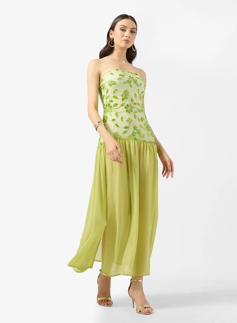 Ginger Boutique Drop Waist Sequin Embellished Dress