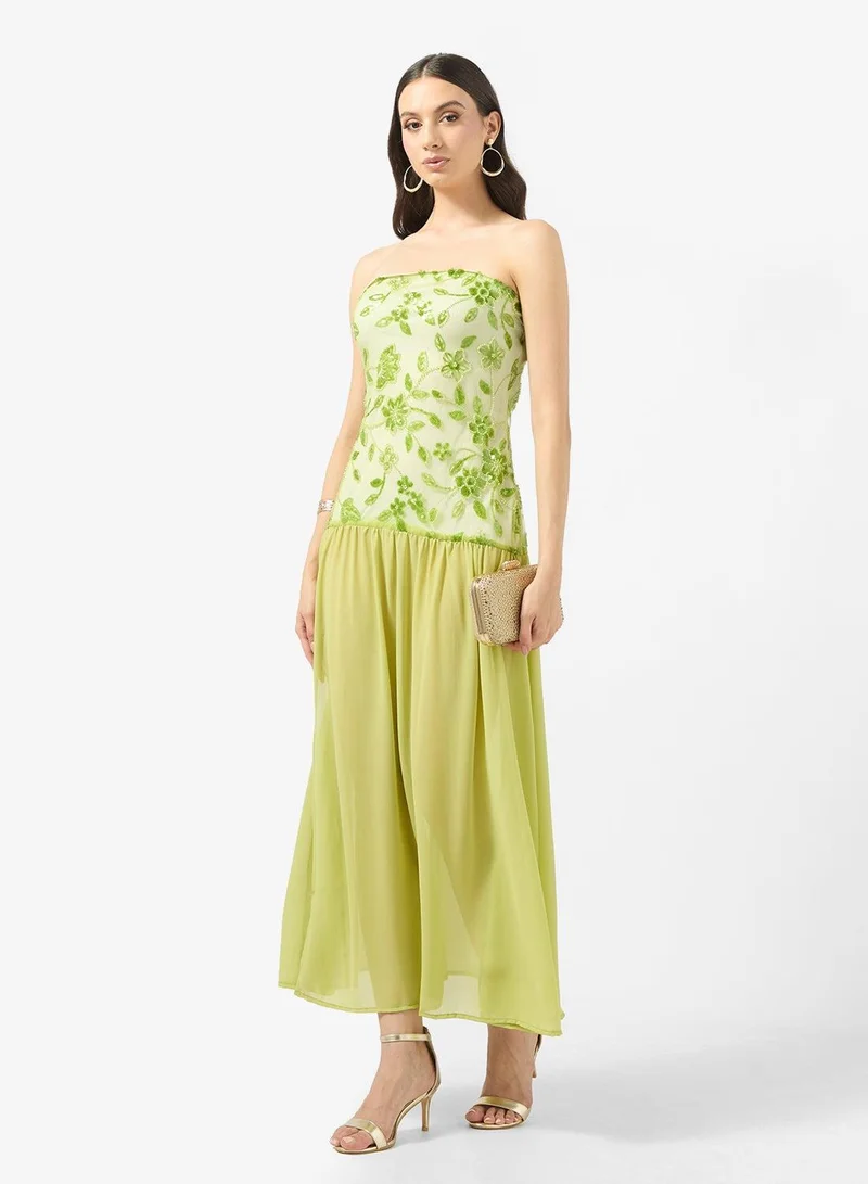 Ginger Boutique  Drop Waist Sequin Embellished Dress for Women | Best Price UAE