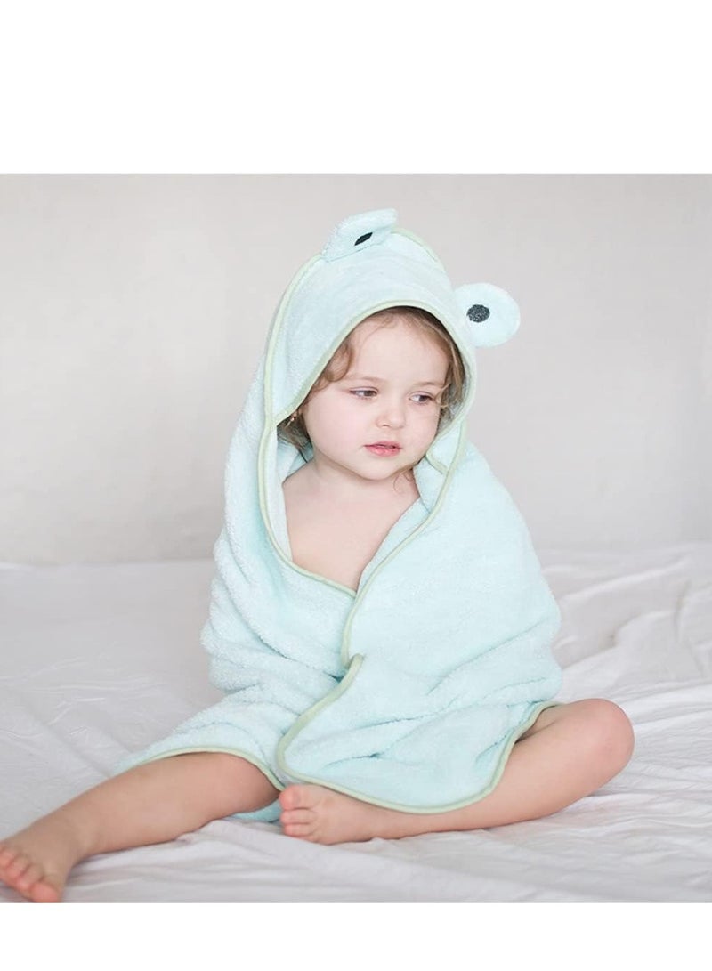 الأزرق جي دبليو عباءة منشفة استحمام للشاطئ بقلنسوة للأطفال من Cutiecute لعمر 4-10 سنوات - غطاء رأس للتغطية على حمام السباحة متعدد الاستخدامات للاستحمام / الدش المسبح - Image 3