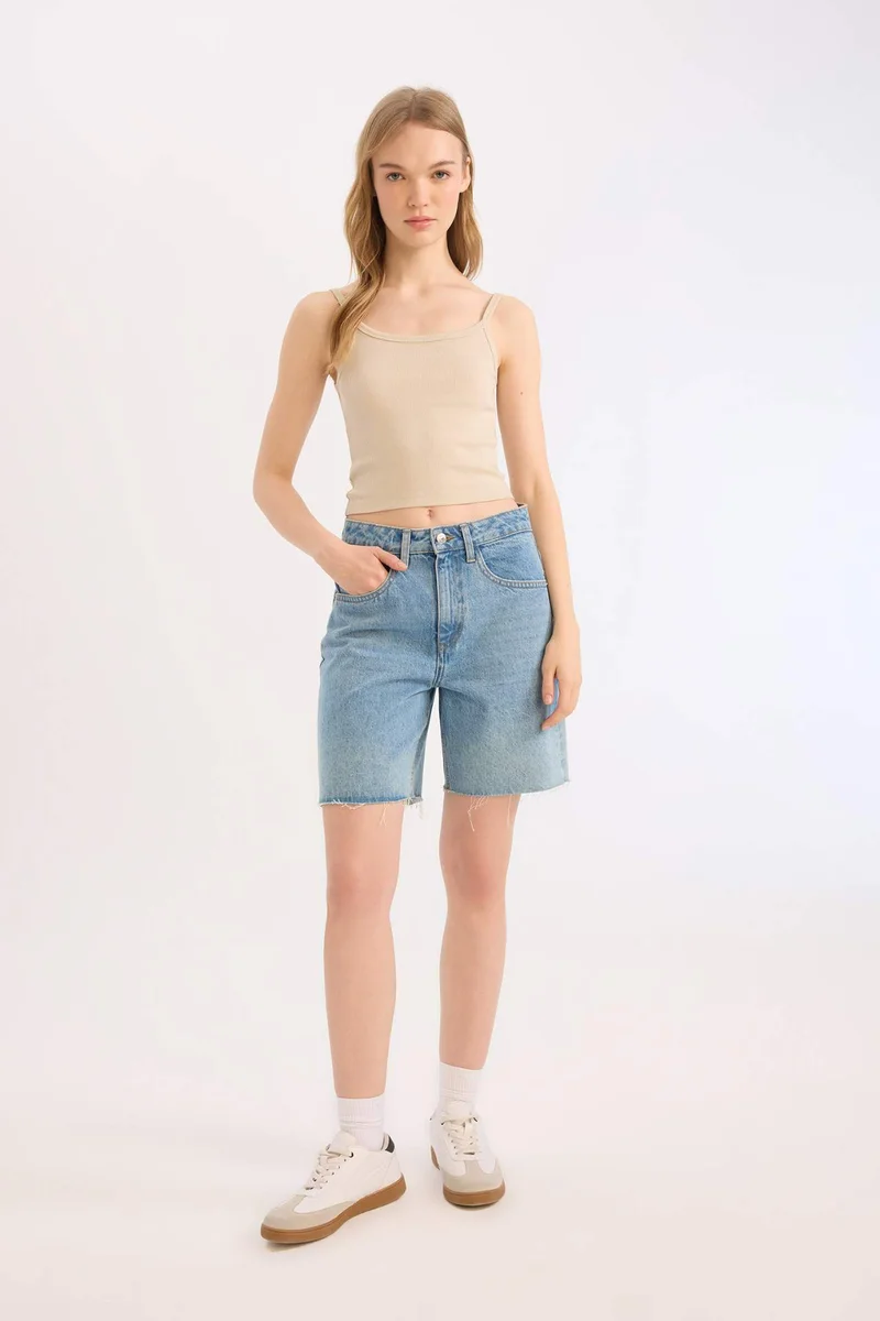 DeFacto Fitted Corduroy Suspender Tank Top