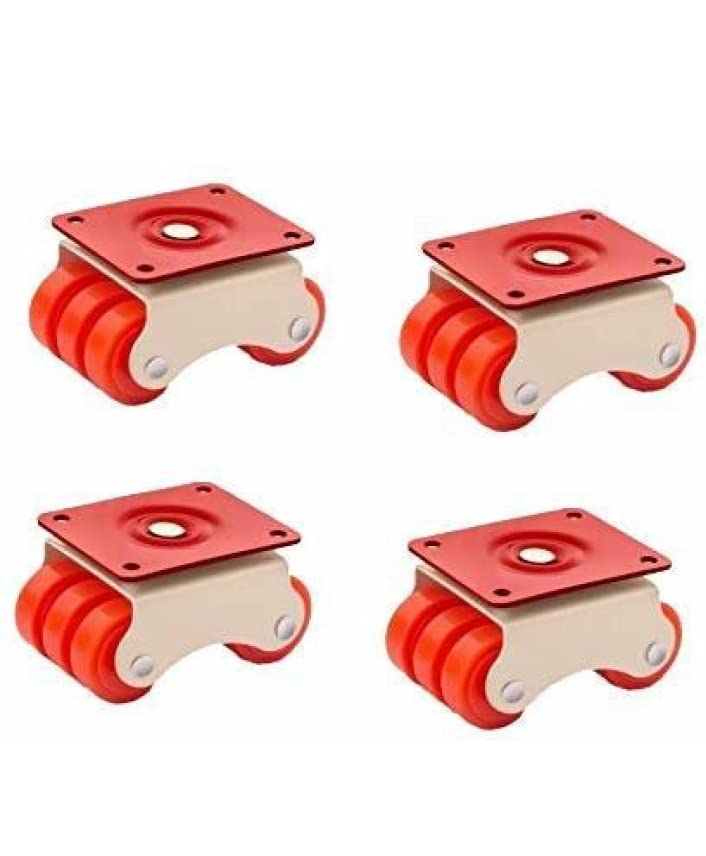 SPYLOCK Heavy Moving Caster Wheel with Bearing for furniture Table Trolley Sofa Bed moving Heavy Duty Wheel Orange Pack 4