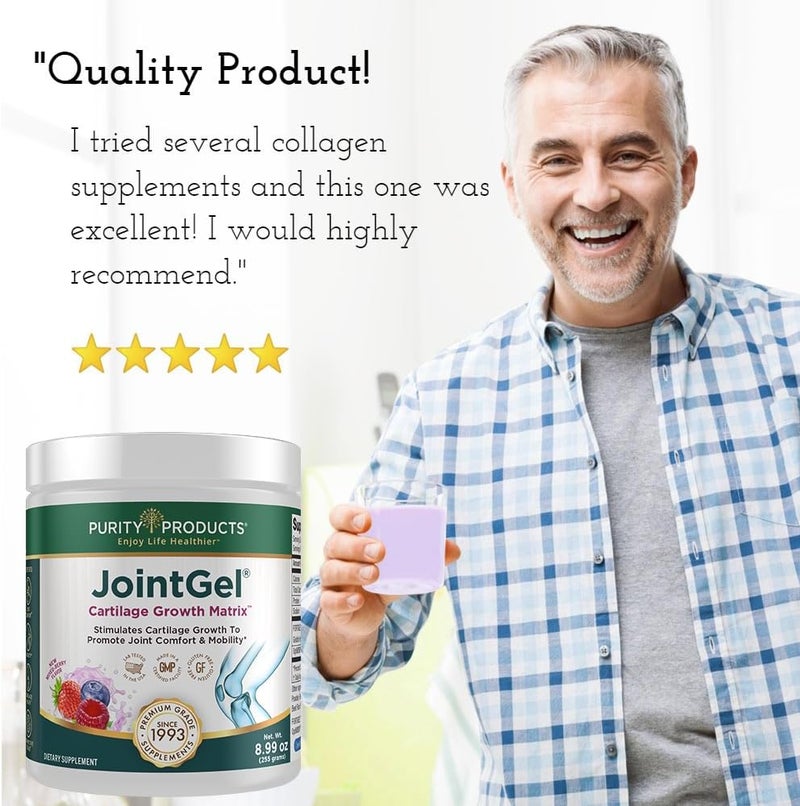 Purity Products JointGel Formula Collagen Peptides  MSM  Supports Joint Flexibility  Fortify Joint Cartilage  Berry Powder  30 Day Supply - Image 5