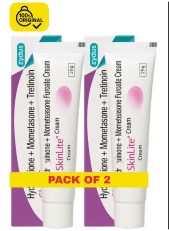 Pack of 2 Skinlite Cream for Skin Brightening and Pigmentation Treatment 25g Each for Face and Body