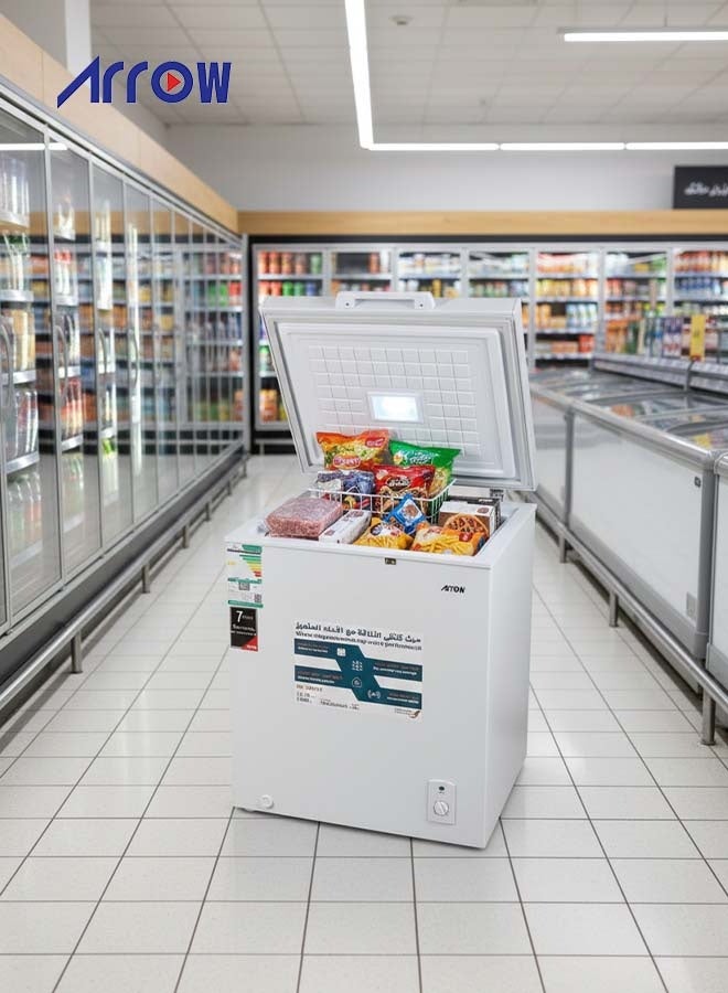 Arrow 147L 5.19 Cu.Ft Chest Freezer with 7 Years compressor Warranty and Energy Saving, Super Freeze, Electronic Temperature Control, Manual Defrost, Recessed External Handle, Wheels, White Finish | RO-200CFK - Image 5