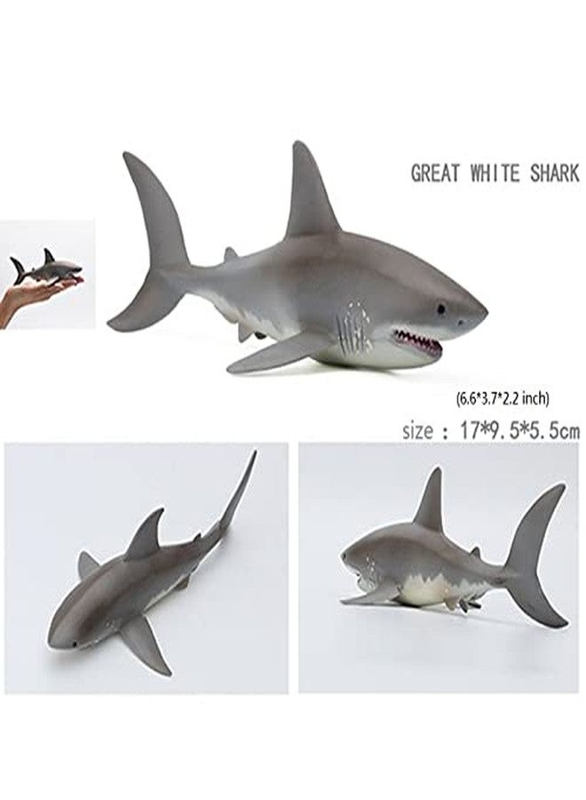 SmilerSmile Solid Sea Animals Educational Toys,Simulation Ocean Shark Sea Creature Toy for Toddlers Kids (Great White Shark) - Image 2