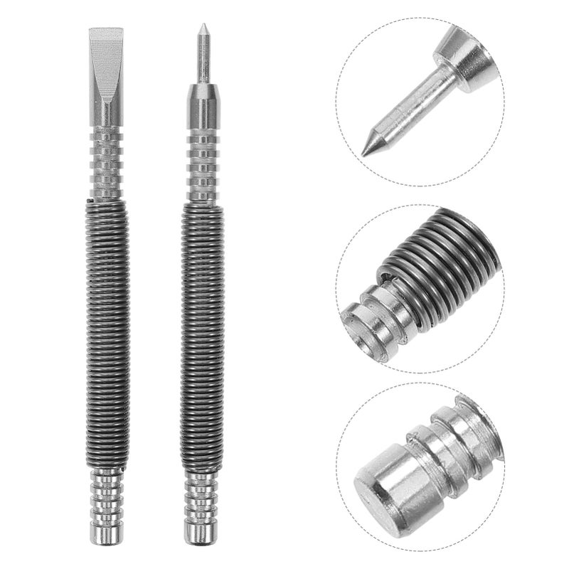 Spring Loaded Nail Punch Set Hammerless Design for Wood Metal Glass DIY - Image 4