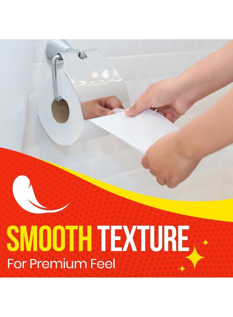 Maxi Supercarta Toilet Roll 2 Ply Giant Rolls 2608 Sheets Pack of 8 Rolls - 326 High Absorbent Sheets per Roll Premium Softness Thick Paper Smooth Texture Cloud and Butterfly Embossing - Image 5