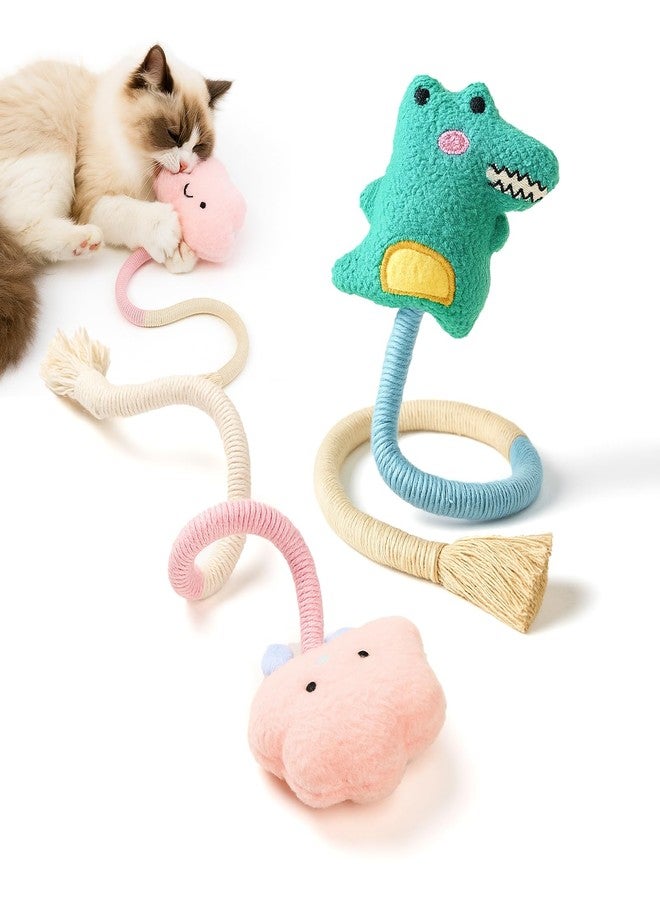 Kingtree Cat Rope Toys, 2 Pack Cat Toy Chew Ropes Without Wire, Bite Resistant Catnip Rope Toys for Indoor Cats Teeth Cleaning and Interactive Play - Image 1