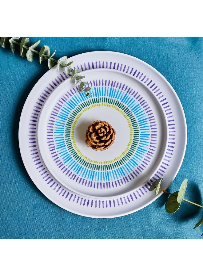 Zayton طقم أدوات المائدة من الميلامين مكون من 12 قطعة أطباق عشاء وأوعية وأطباق للاستخدام الداخلي والخارجي مع أدوات مائدة خفيفة الوزن وغير قابلة للكسر - Image 3