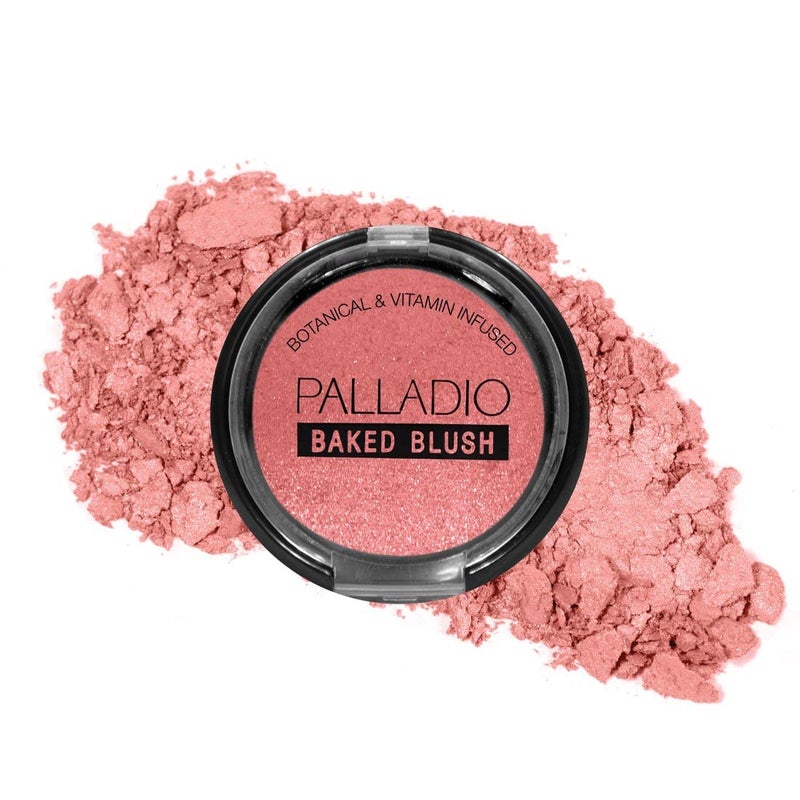 Palladio Baked Blush, Highly Pigmented Shimmery Formula, Easy to Blend and Highly Buildable, Apply Dry for a Natural Glow or Wet for a Dramatic Luminous Look, Long Lasting for All day Wear, Wish - Image 1