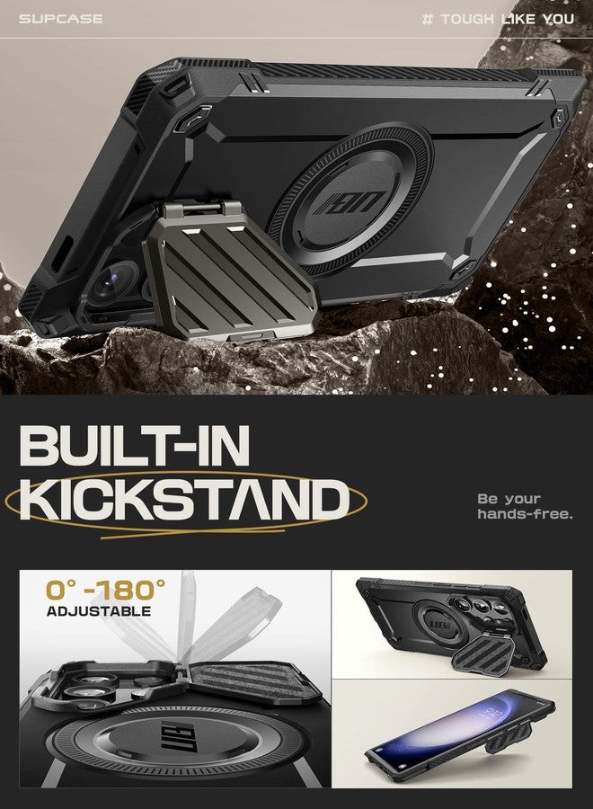 SUPCASE for Samsung Galaxy S24 Ultra Case with Stand [Built-in Camera Cover Kickstand] [S Pen Friendly] [Compatible with MagSafe] Heavy Duty Rugged Magnetic Phone Case for Galaxy S24 Ultra, Black - Image 5