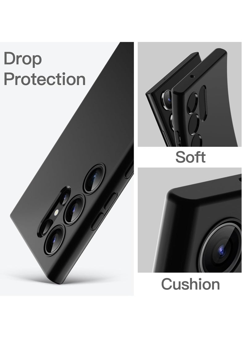 Slim Fit Case for Samsung Galaxy S23 Ultra 5G 6.8-Inch, Soft TPU Thin Protective Phone Cover with Matte Finish, Shockproof (Black) - Image 2