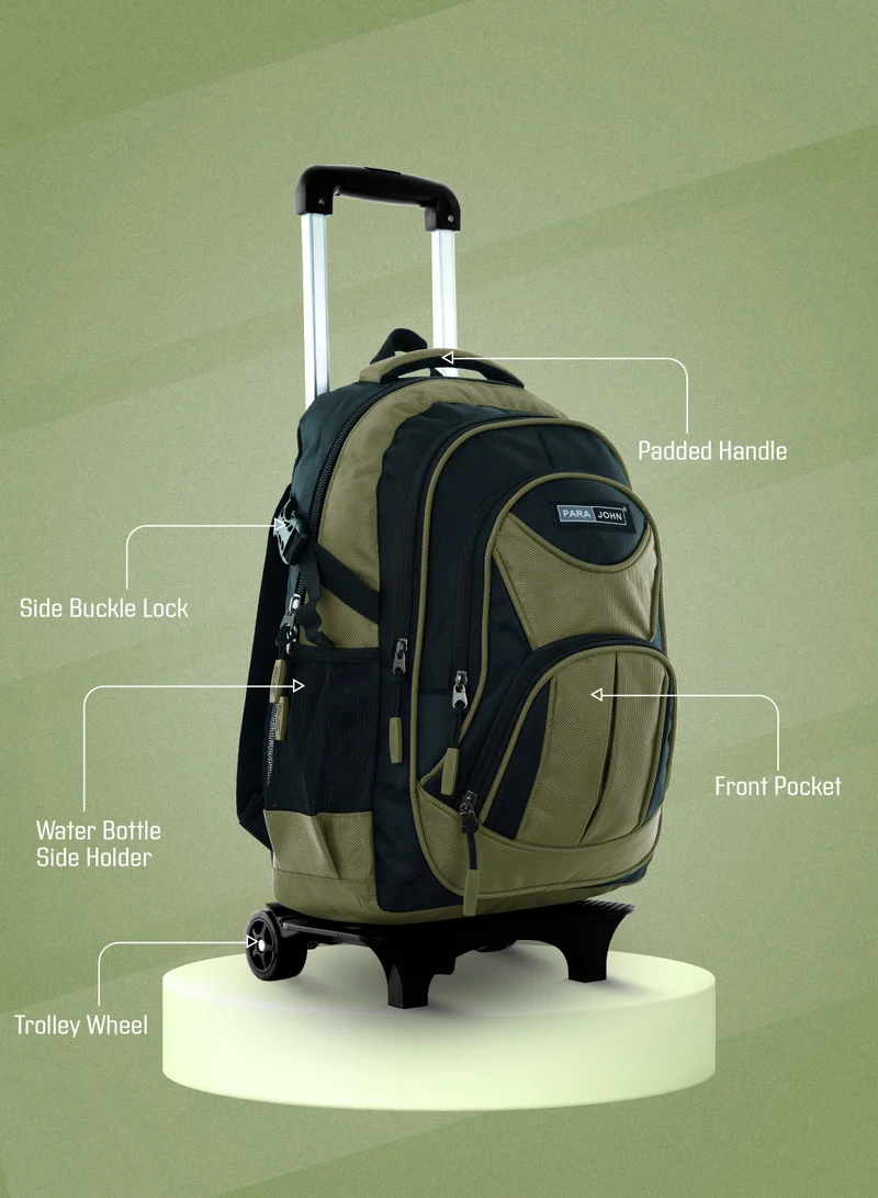 PARAJOHN Green 2 Wheel Trolley backpack 18 inches Green  | Best Price UAE