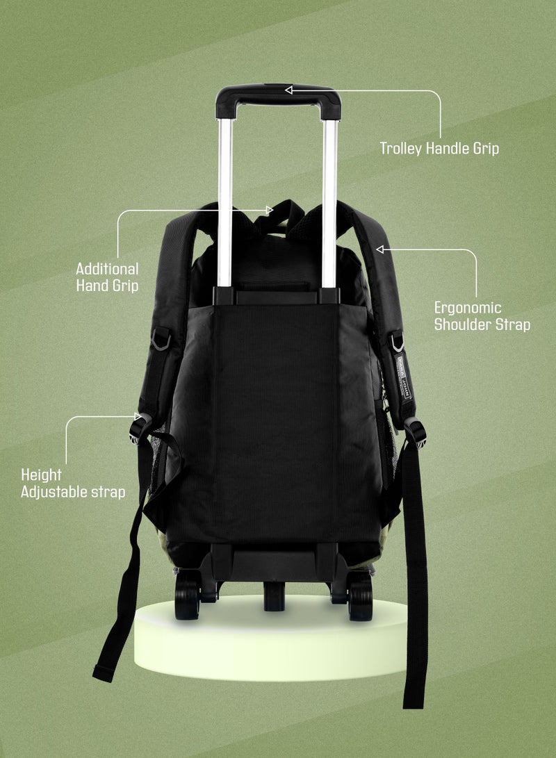 PARAJOHN 2 Wheel Trolley backpack 18 inches Green - Image 4