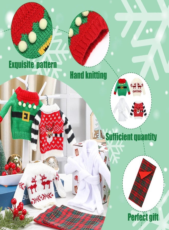 Zomiboo 5 Pcs Christmas Doll Accessories Set, Santa Knitted, Fresh Style - Image 3