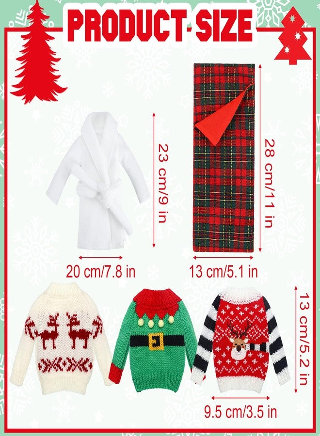 Zomiboo 5 Pcs Christmas Doll Accessories Set, Santa Knitted, Fresh Style - Image 2