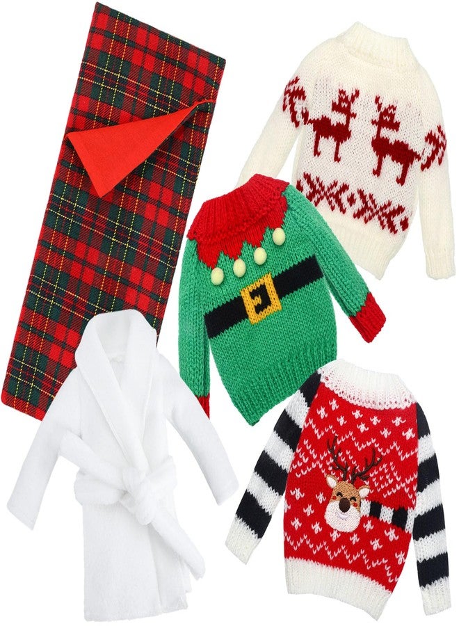 Zomiboo 5 Pcs Christmas Doll Accessories Set, Santa Knitted, Fresh Style - Image 1