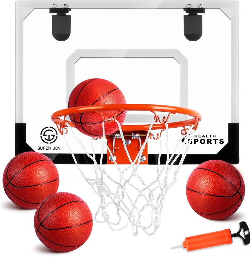 SUPER JOY Pro Room Basketball Hoop Wall Mounted Over The Door Basketball Hoop Set with Complete Accessories Basketball Hoop for Kids Adults - Image 2