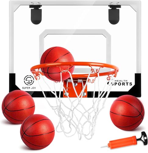 SUPER JOY Pro Room Basketball Hoop Wall Mounted Over The Door Basketball Hoop Set with Complete Accessories Basketball Hoop for Kids Adults - Image 1
