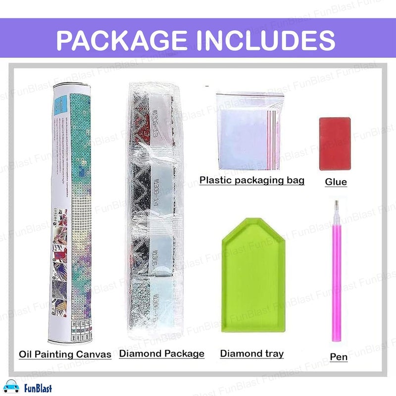 FunBlast FunBlast 5D Diamond Painting Kit 12x16inch Diamond Painting Kit for Adults Kids Suitable for Home Leisure and Wall Decoration Gift for Kids and Adults Wolf  - Image 4