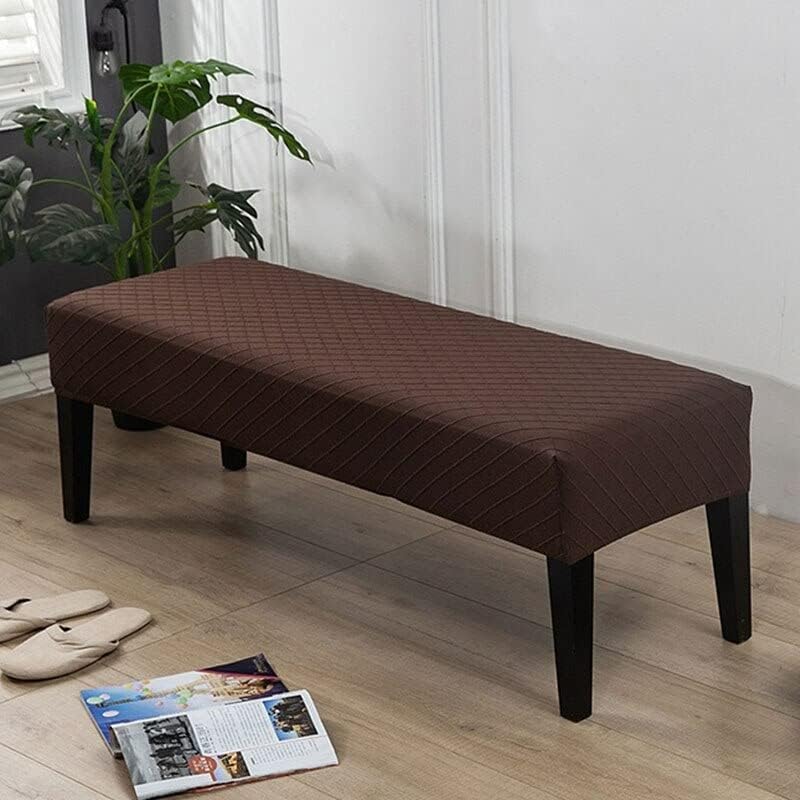 Street27® High Stretch Jacquard Dining Bench Cover Elastic Chair Covers - Anti-Dust Removable Bench Slipcover Washable Bench Seat Protector Cushion Cover for Living Room, Bedroom, (Brown) - Image 5