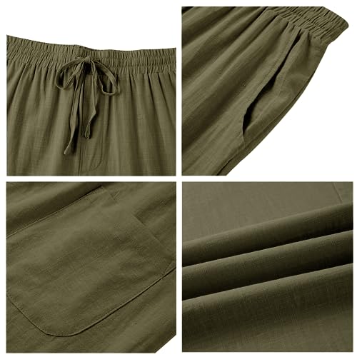 Karlywindow Mens Linen Pants Casual Loose Lightweight Drawstring Elastic Waist Summer Yoga Beach Trousers - Image 5