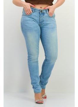 CROSSHATCH Women Slim Fit Washed Stretchable Jeans, Washed Blue  - Image 1