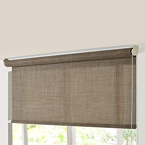 Deco Window 95% Blackout Roller Blinds for Windows (47 Inches W X 84 Inches H, Beige) Sun UV Protection Roll-Up Shades Room Darkening for Home & Office - Image 3