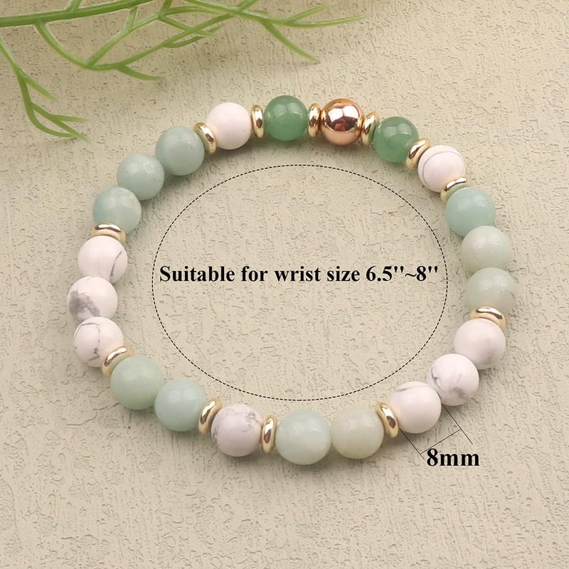 KSQS Healing Stone Bead Bracelet for Women, Natural Gemstones Balance Protection Bracelet, Spiritual Crystal Beads Bracelet Anxiety Relief with Meaning Card(#40) - Image 2