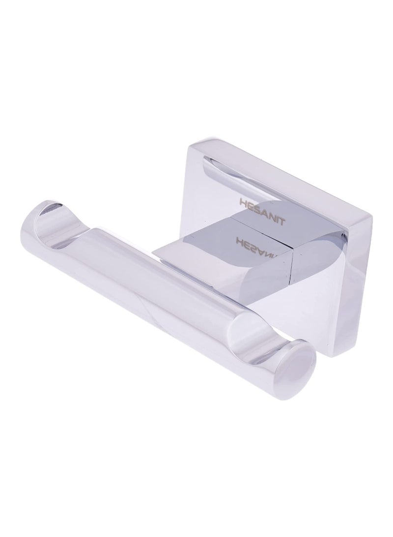 HESANIT Premium 6-Piece Bathroom Accessory Set, Chrome – Wall-Mounted Towel Bar, Towel Ring, Toilet Paper Holder with Cover, Soap Dish & Tumbler Holders, Robe Hook - Image 3