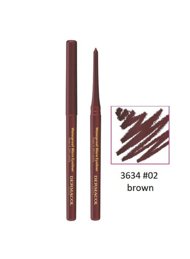 Dermacol Waterproof Micro Eyeliner Brown 02 8g - Image 3