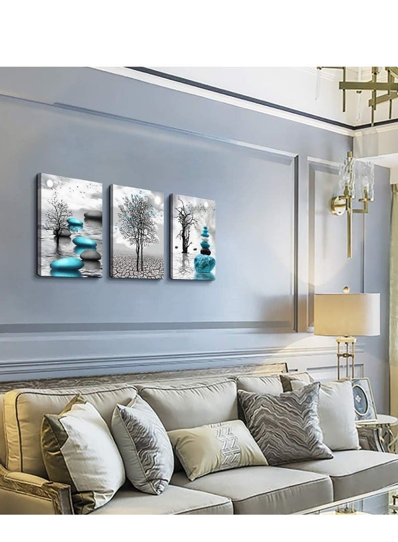 ديكوريور تابلوة 3 قطع 90cm x 42.5 cm بسمك 30 مم بطباعة ديجيتال عالية الجودة -طبقة uv للحماية ضد الخدوش و حماية الالوان - تصميمات حديثة - لايحتاج مسامير للتركيب بلاصق ذاتي - Image 3