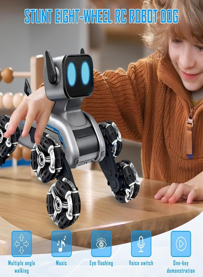 GORMERY Robot Dog 8-Wheel RC Stunt Car | Gesture Control Intelligent Deformation Car | Hand Induction Remote Control Mechanical Dog Toy for Kids | 360° Stunts & Eight-Wheel Drive, Multi - Image 2