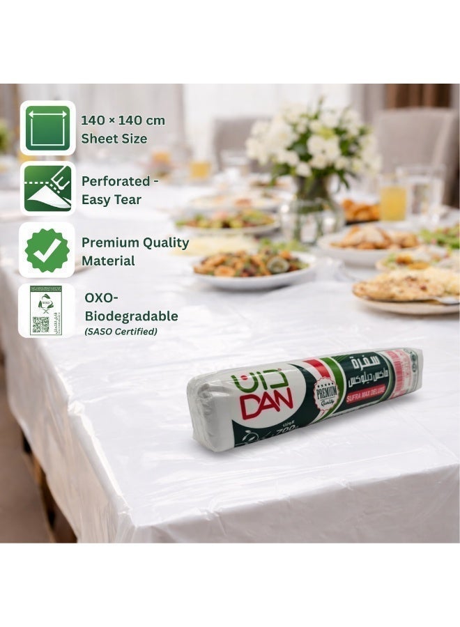 DAN Plastic Sufra Max Deluxe Table Cover – 140×140 cm, Premium Quality, Perforated Sheets - Image 2