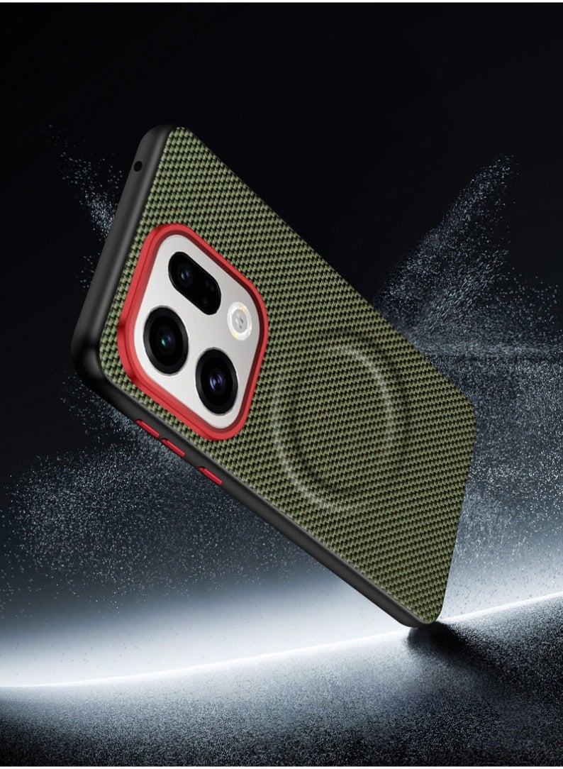 عام غطاء لأوبو فايند x9، حلقة حماية معدنية لعدسة الكاميرا، غلاف خلفي من الجلد بإطار TPU متوافق مع زوايا ماج سيف ومقاوم للصدمات. - Image 3