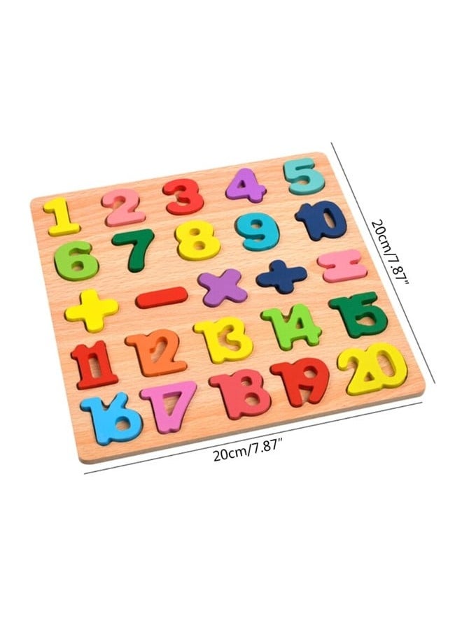 We Happy - 70 Pieces Set of Wooden Learning Toy A to Z Alphabet, 1 to 20 Counting Numbers Multiple Shapes Educational Activity Game for Toddlers (Set of 3) - Image 1