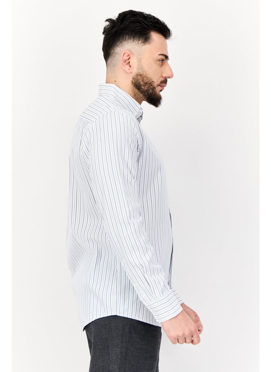 English Laundry Men Regular Fit Stripe Long Sleeves Casual Shirt, Multicolor  - Image 2