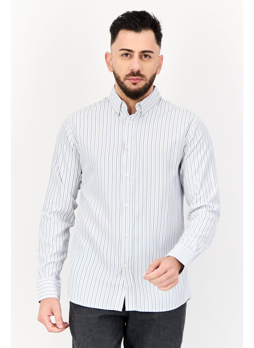 English Laundry Men Regular Fit Stripe Long Sleeves Casual Shirt, Multicolor  - Image 1