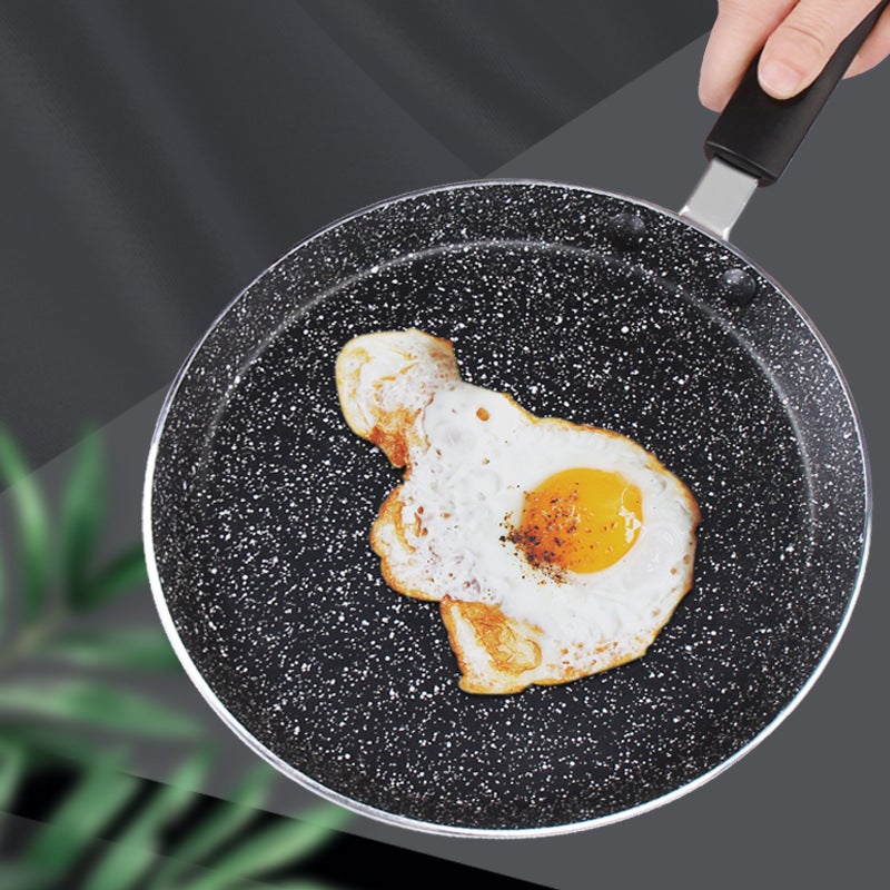 Pan Non-stick Melaleuca Banji Peel Maifan Stone Frying Pan Induction Cooker Household 6-inch 8-inch Aluminum Alloy Frying Pan with Fire([40205] new 18cm gold 6 inch pan) - Image 3