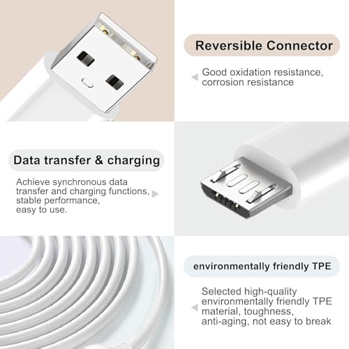 CYQAPC 10ft Long Micro USB Cable Android Charger for PS4 Controller XBXO ONE Charging Cable Power Cord for Wyze Cam v4/v3/OG/v3 Pro/Pan,YI Cam,SimpliSafe,Blink Mini, Ring Indoor Camera 2nd Gen & More - Image 3