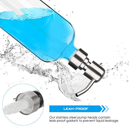 ARKTEK Glass Soap Dispenser - Clear Dish Soap Dispenser for Kitchen, Refillable Liquid Hand SoapDispenser with Rust Proof Stainless Steel Pump for Bathroom, Countertop (17 Ounce/ 500 ML) - Image 3