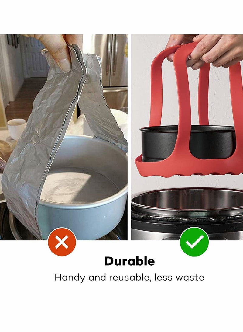 سيوسي 24.9 x 23.4 x 5 cmسم سيليكون طنجرة ضغط حبال سيليكون خبز حبال ل 3Qt وعاء فوري متعدد الوظائف طباخ مكافحة السمط خبز رافع رف باخرة، خالية من BPA البيض باخرة رف 3 Qt الأحمر 24.9 × 23.4 × 5 سم احمر - Image 3